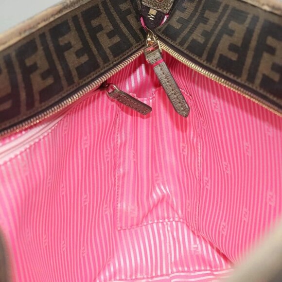 FENDI Zucca Canvas Tote Bag Brown Black Auth 136151 - Picture 12 of 16